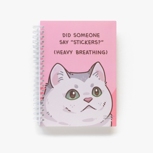 MD Heavy Breathing Cat Reusable Sticker Book | Default Title