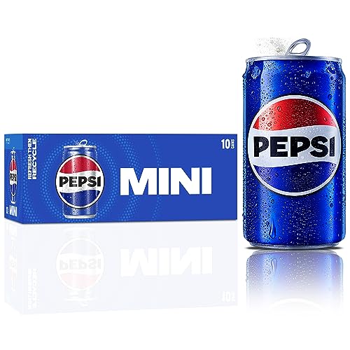 Pepsi Soda, Mini Cans, 7.5 Ounce (Pack of 10) - Pepsi Mini Can - 7.5 Fl Oz Mini Cans (Pack of 10)