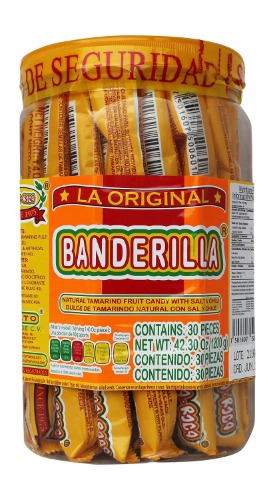 Banderilla Tama-Roca Tamarindo Mexican Candy Sticks. Contains 30 Pieces of Spicy Tamarind Candy With Salt And Chili. - 30 Count (Pack of 1)