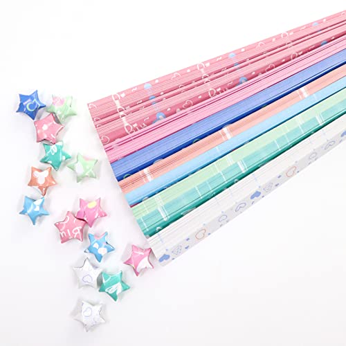 400 Sheets Origami Star Paper Strips Cute, 8 Vivid Colors Lucky Star Paper, Star Folding Paper Strips, Origami Paper Strips for DIY Arts Crafts Decoration (Heart-Shaped) - Heart-shaped