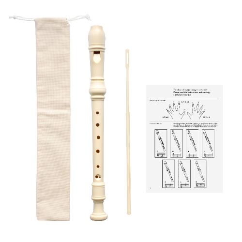 ConCerto Plastic Soprano Flute w/Cleaning Stick and Storage Bag for Kids/Students/Beginners