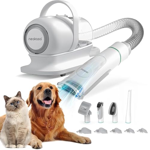 neabot Neakasa P1 Pro Pet Grooming Kit & Vacuum Suction 99% Pet Hair, Professional Clippers with 5 Proven Grooming Tools for Dogs Cats and Other Animals