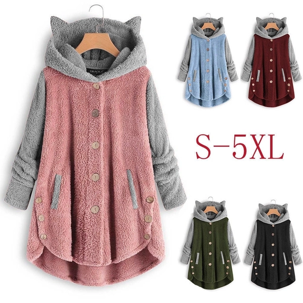 Plush Cat Ears Hoodie, Pocket Hoodie Sweatshirts, Plus size Hoodie, Cat Mom Hoodie, Cat Lover Hoodie, Cat People Hoodie,Oversize Hoodie