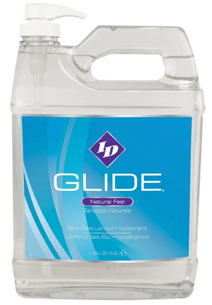 ID Lubricants Glide 128 Fl Oz Natural Feel Water-Based Personal Lubricant, Clear, 128 Oz - 128 Fl Oz (pack of 1)