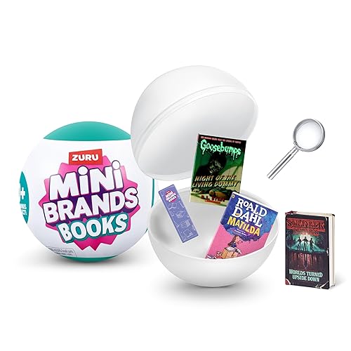 Mini Brands Books, Real Miniature Book Brands Collectible Toy, Capsules of 5 Mystery Miniature Books with real readable pages and Accessories for Kids, Teens, Adults (Single Capsule) - Single Capsule