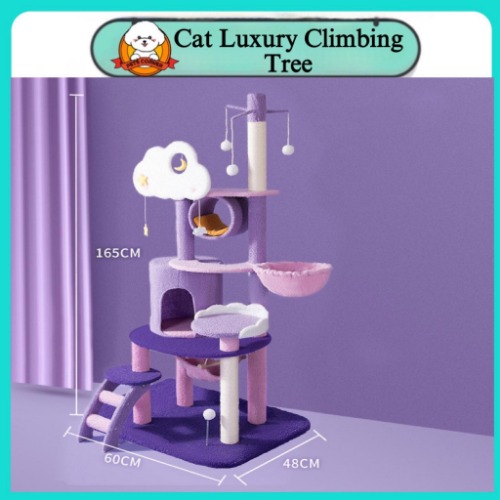 Luxury Cat Climbing Tree Tall Multifunctional Scratching  Cat Condo Clouds Cat Tree House | Shopee Philippines