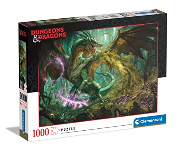 Clementoni 39734 Dungeons&Dragons Dungeons & Dragons, Puzzle 1000 Teile Für Erwachsene Und Kinder 10 Jahren, Geschicklichkeitsspiel Für Die Ganze Familie - Puzzle Dungeons & Dragons 1000 Teile