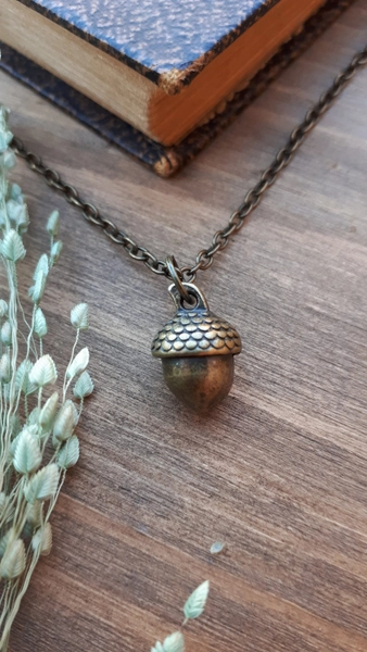 Acorn Necklace - Antique Bronze Tone - Cottage Core, Neo-Victorian, Steampunk, Vintage Style