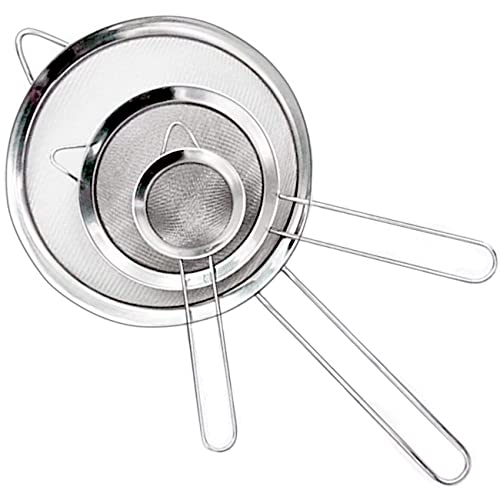 3PCS Stainless Steel Kitchen Fine Mesh Strainers