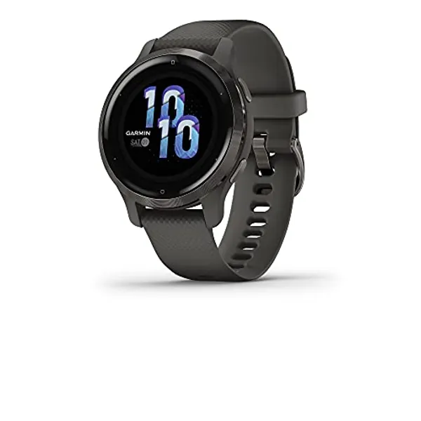 Garmin Venu 2S, Smaller-Sized GPS Smartwatch with Advanced Health Monitoring and Fitness Features, Slate Bezel with Graphite Case and Silicone Band, (010-02429-00)
