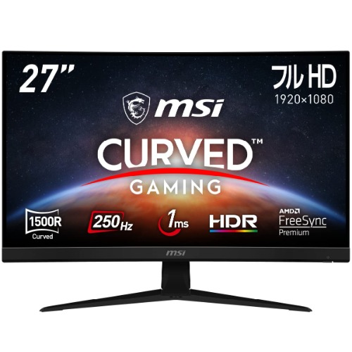 MSI G27C4X Gaming Monitor, VA, Curved Panel, Slim Bezel, High Immersive Feel, Full HD, 27 Inches, 250 Hz, 1 ms, Freesync Premium, HDMI, DP - 27 inch / Curved / Full HD / 250 Hz 1 option from ¥27,800