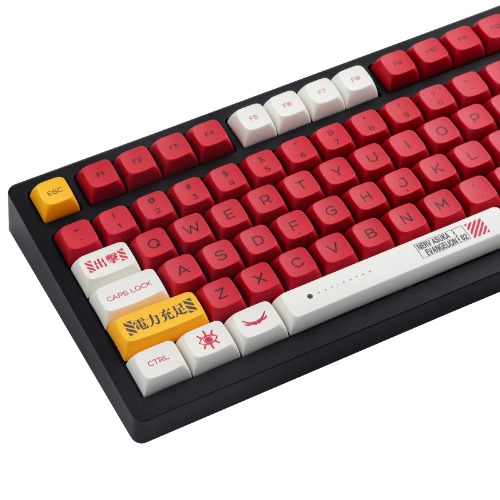 Keycaps - DYE-Sub -PBT Keycaps - English (US) Layout - XDA Profile - 137 Key - MX Stems - for Mechanical Keyboards - EVANGELION-02 Production Model