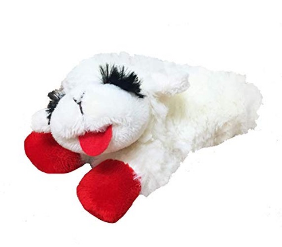 Multipet INTERNATIONAL 843140 Lambchop Plush Squeak Toy Mini for Pets, 6-Inch, White, small - White - 6"