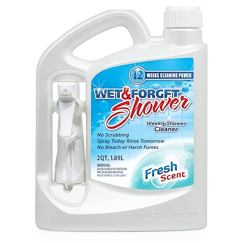 Wet & Forget Shower Cleaner Spray Multi-Surface Weekly Application Requires No Scrubbing, Bleach-Free Formula, Ready to Use, Fresh Scent, 3 Months of Cleaning, 64 Fluid Ounces, 1 Pack - Fresh - 64 Fl Oz (Pack of 1)