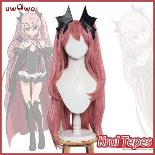 Uwowo Anime Seraph Of The End Cosplay Krul Tepes Cosplay Wig Long Pink Hair | Default Title