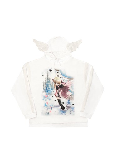 'HEAVEN ANGEL' PRINTED HOODIE | S