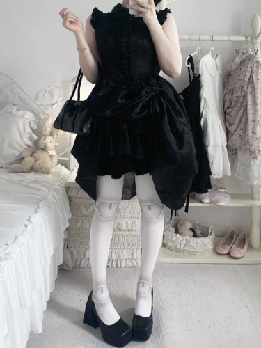 roji original feather Lolita socks for women | stockings / Black