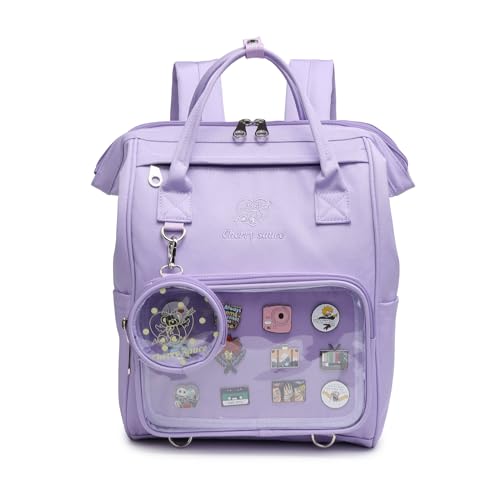 CHERRY SAUCE Ita Bag Pin Kawaii Cute Display Backpack for School Anime Cosplay with Insert - 39-purple