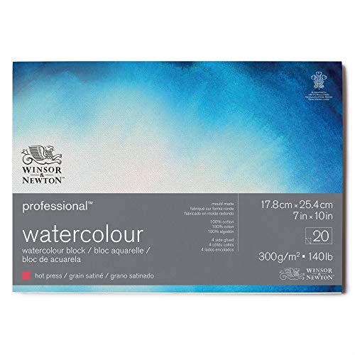 Winsor & Newton Professional Watercolor Paper Block, 7" x 10", Hot Pressed - Hot Pressed - 7" x 10"