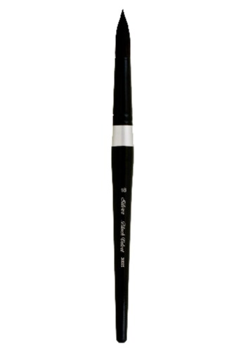 Silver Brush Limited 3000S8 Black Velvet Round Brush for Watercolor, Size 8, Short Handle - Size - 18