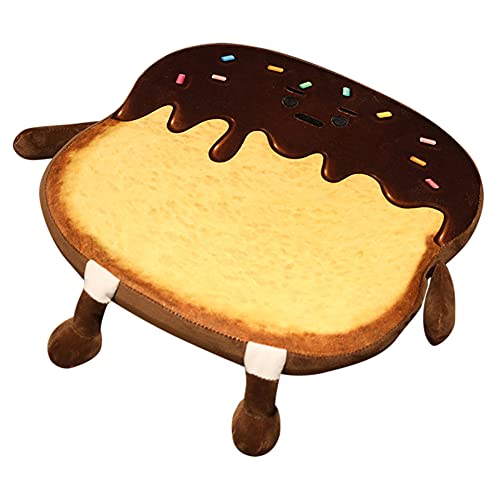 Oumelfs Toast Seat Cushion Cute Chair Pillow Pads Memory Foam with Removable Cover Gaming Chair Office Home Bedroom Shop Restaurant Decor (Chocolate) - Chocolate