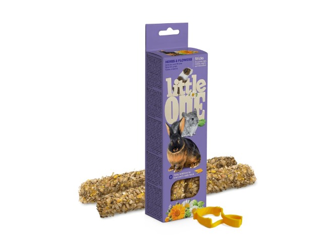 Little One tyčinky pro morčata, králíky a činčily s bylinami a květy 2 x 55 g - PetCenter.cz