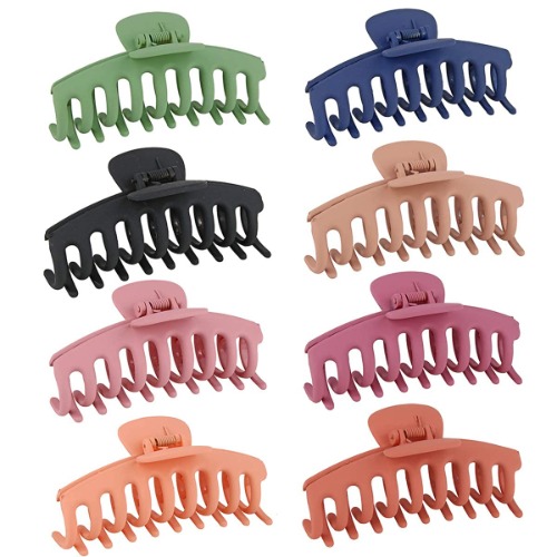 8Er Pack Matte Haar Klauenclips 4,3 Zoll Große Haarklammer Jumbo-Haarklauen Strong Hold Haar Klaue Clips Rutschfeste Acryl-Haarklauen für Damen Mädchen dickes und dünnes Haar, 8 Farbe