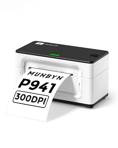 MUNBYN Thermal Label Printer 300DPI, 4x6(100x150 mm) USB Shipping Label Printer for Shipping Packages, Thermal Printer for Shipping Labels with USPS Shopify, One-Click Setup for Windows Mac