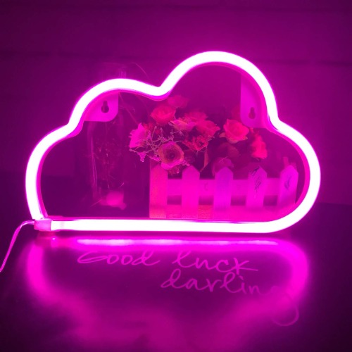Ins/Chic Style Neon Light,QiaoFei Home Decor Lamp,LED Cloud Sign Shaped Decor Light,Wall Decor for Christmas,Birthday Party,Kids Room, Living Room, Wedding Party Decor (Purple Pink))