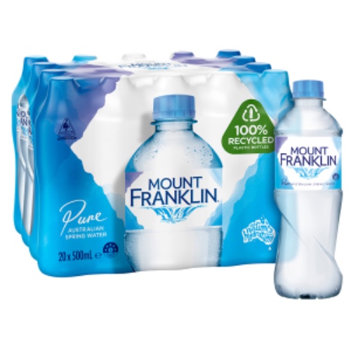 Mount Franklin Pure Australian Still Water Multipack Bottles 20 x 500mL