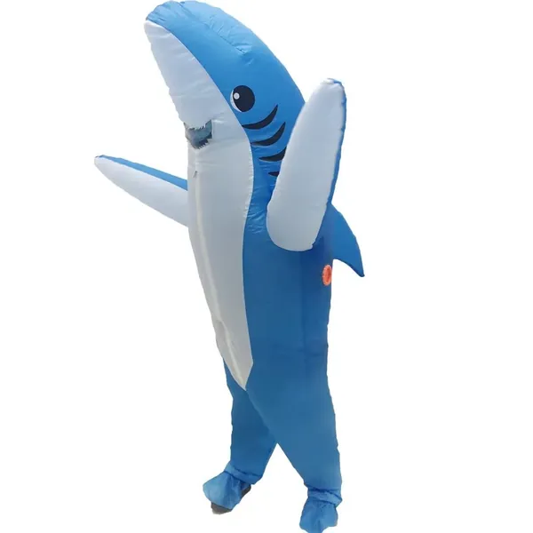 Inflatable Shark Party Costume for Adult Halloween Party Cosplay Costume - Blue