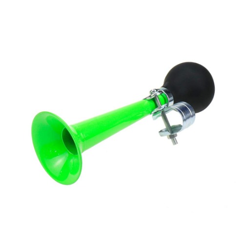 AUTUT ABS Bike Bugle Horn Retro Clown Horn Metal Air Horn with Squeeze Bulb for Bicycle Golf Cart, Green - 