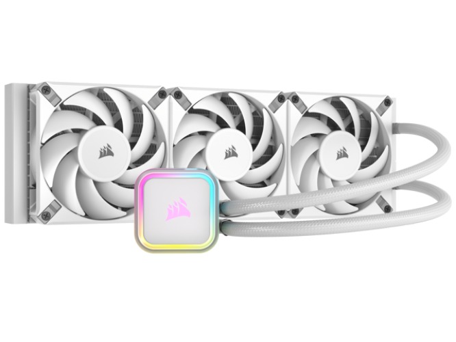 CORSAIR H150i RGB ELITE Liquid CPU Cooler - White - 16 Dynamic RGB LEDs - AF120 ELITE PWM Fans - Intel® LGA 1700, 1200, 2066, AMD®  AM5 & AM4 Sockets