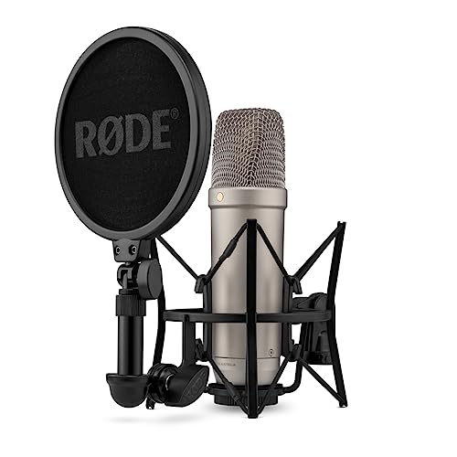 Rode NT1 5th Generation Condenser Microphone with SM6 Shockmount and Pop Filter,Silver - NT1 5th Gen - Silver