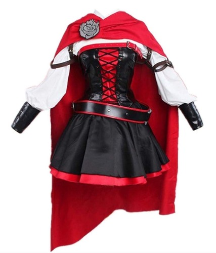 Grand Duke Ruby Rose Cosplay RWBY 4 Vestido de Capa roja Batalla Traje Uniforme del Sistema Completo - Female L
