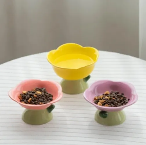 Pet Flower Ceramic Bowl