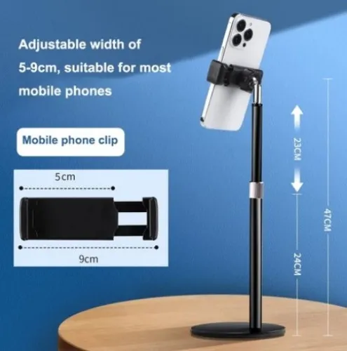 Desktop metal stretchable cellphone stand