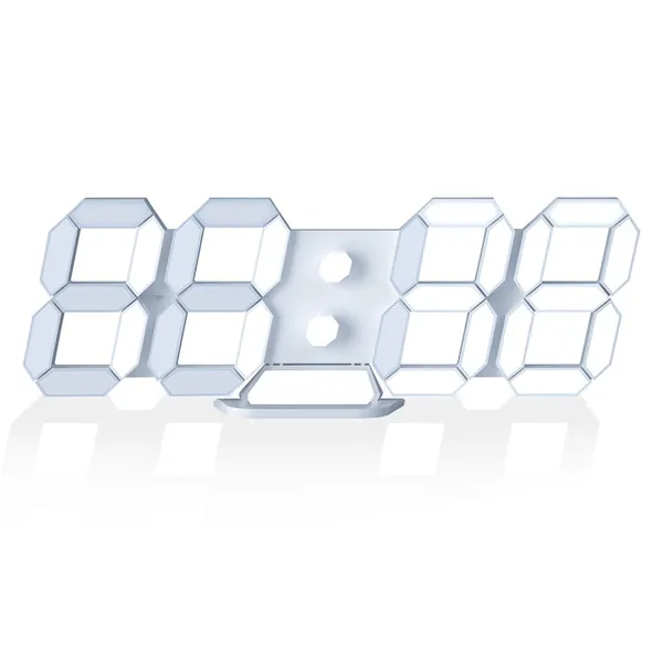 Modern 3D LED Digital Desk Alarm Clock for Kitchen Bedroom Office, EDUP HOME Fashion Design 9.7" LED White Light Nightlight Decor Wall Clock with Multi-Levels Brightness/Time /Date/Temperature Display - Cool Lights 9.7" Led Clock + White Design