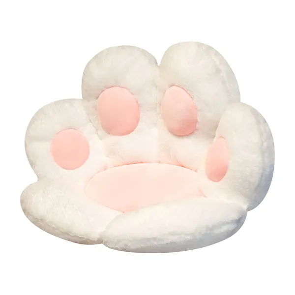 Cat Paw Cushion Cute Seat Cushion Pink Chair Cat Paw Pillow Lazy Sofa Pillow Outdoor Decoration Warm Floor 23.6 X 27.6 inch - White Small (Pack of 1)