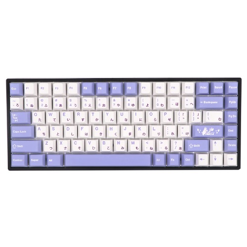 BGKYPRO Rabbit Theme Keycaps-Thermal Sublimation PBT Keycap Set,Japanese Radical, for Mechanical Keyboards, Full 135 Key Set, Cherry Profile, English (US) Layout-Purple White - 