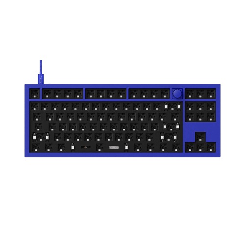 Keychron Q3 TKL Layout Hot-Swappable Wired Custom Mechanical Keyboard Full Aluminum Knob Barebone Version, QMK/VIA Programmable Macro, Double-Gasket DIY Kit Compatible with Mac Windows Linux-Blue - Blue