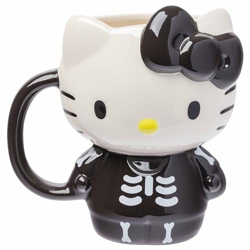 Silver Buffalo Sanrio Hello Kitty Halloween Skeleton Costume Ceramic 3D Sculpted Mug, 20 Ounces - Halloween Skeleton Costume