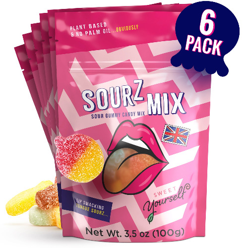 Assorted Gummy & Sour Sweet Snack Packs - 6 Pack Sour