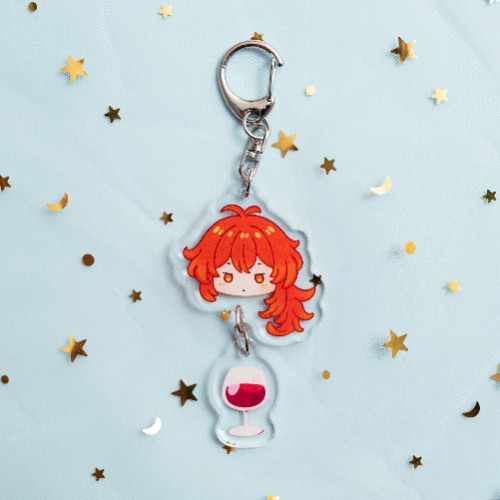 Genshin Impact Diluc 2-piece Double-Sided Acrylic Charm