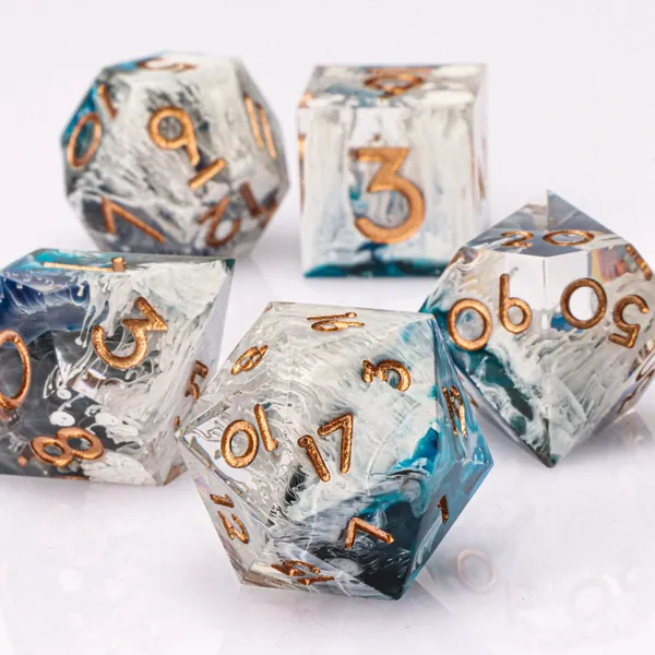 DND Dice Resin dice set Sharp Edge dice , dungeons and dragons , RPG Resin Dice set , dnd dice , d20 dice Handmade Dice set resin dnd dice