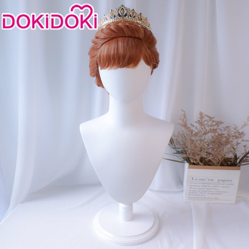 【Ready for ship】DokiDoki  Movie Frozen Queen Anna Wig Women Brown Halloween Brown Hair | ANNA