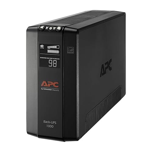 APC UPS 1000VA UPS Battery Backup and Surge Protector, BX1000M Backup Battery Power Supply, AVR, Dataline Protection - 1000VA