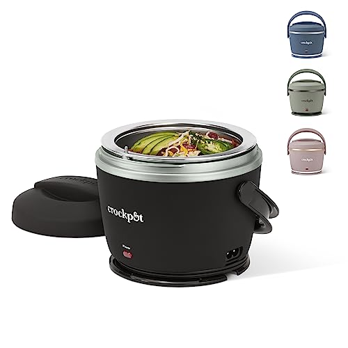 Crock-Pot Electric Lunch Box, Portable Food Warmer for Travel, Car, On-the-Go, 20-Ounce, Black Licorice | Keeps Food Warm & Spill-Free | Dishwasher-Safe | Gifts for Women, Men - Black Licorice - Food Warmer