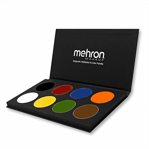 Mehron Makeup Paradise Makeup AQ 8 Color Basic Palette | Magnetic Refillable Body Paint & Face Paint Palette | Professional Water Activated Makeup for Costumes, SFX, Halloween, & Cosplay - Basic