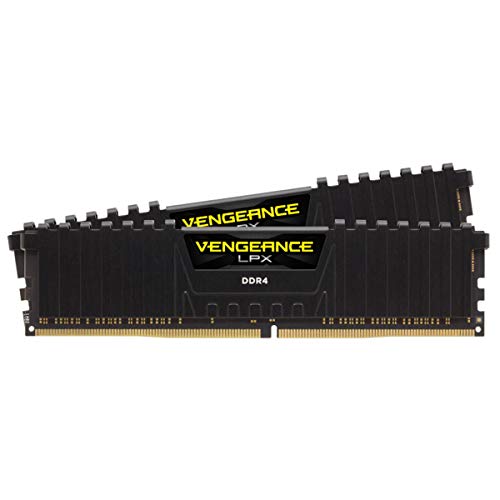 Corsair VENGEANCE LPX DDR4 RAM 32GB (2x16GB) 3200MHz CL16 Intel XMP 2.0 Computer Memory - Black (CMK32GX4M2E3200C16) - Black - 2 count (pack of 1) - 3200MHz - Memory